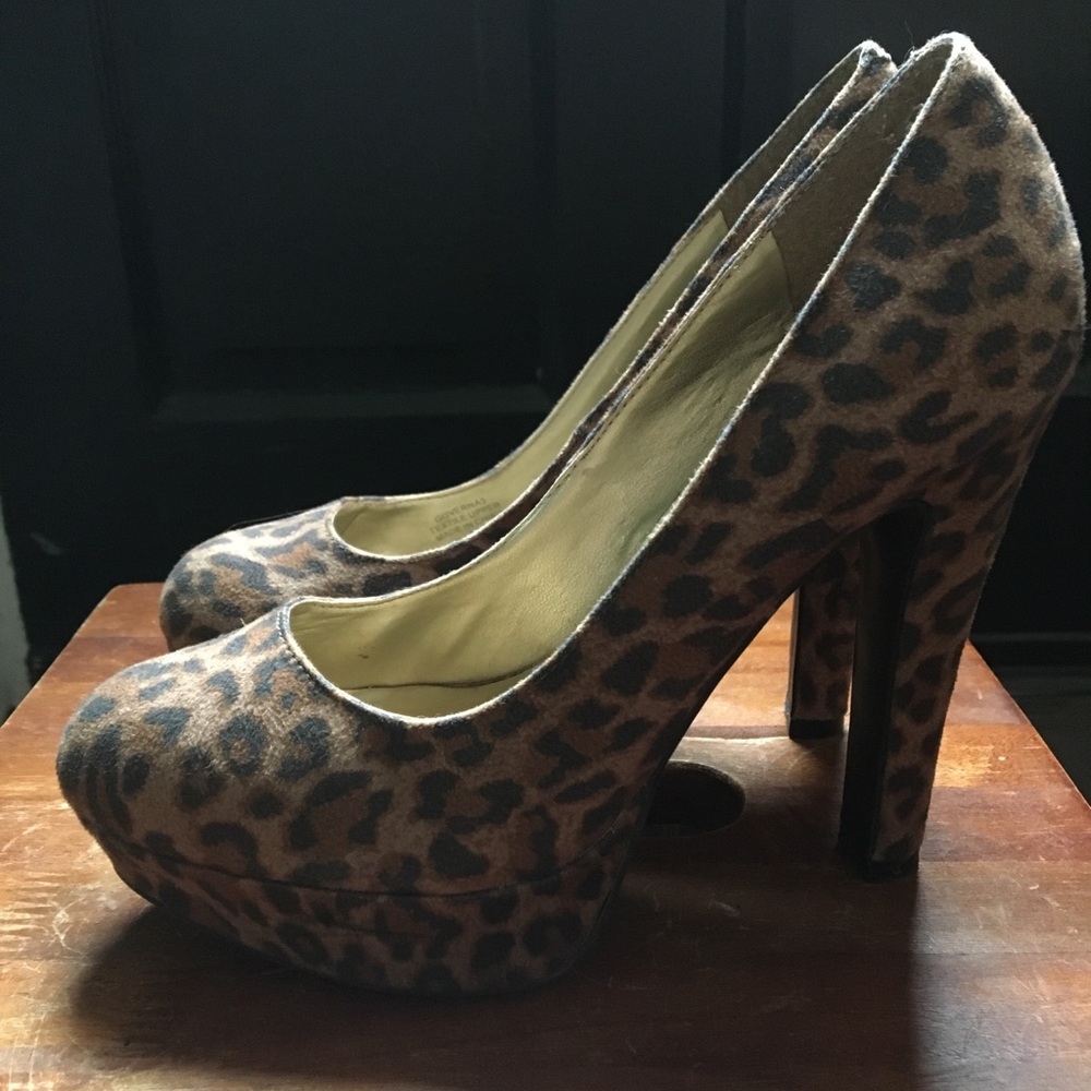 G by Guess Cheetah Platform Heels